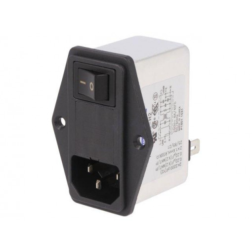 RIS0622H2; Connector: AC supply; socket; male; 6A; 250VAC; IEC 60320; -25÷85°C; ROXBURGH EMC