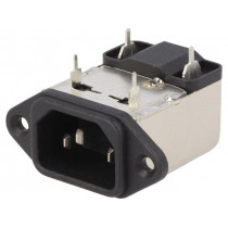 RIX0142P; Connector: AC supply; socket; male; 1A; 250VAC; IEC 60320; -25÷85°C; ROXBURGH EMC