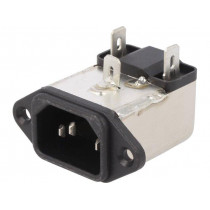 RIX0342H; Connector: AC supply; socket; male; 3A; 250VAC; IEC 60320; -25÷85°C; ROXBURGH EMC
