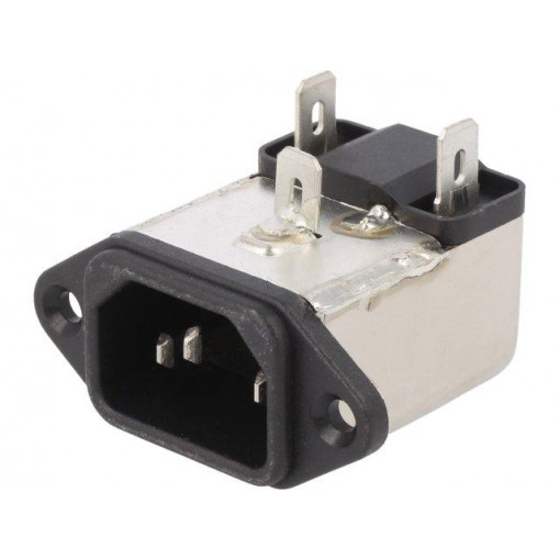 RIX0342H; Connector: AC supply; socket; male; 3A; 250VAC; IEC 60320; -25÷85°C; ROXBURGH EMC