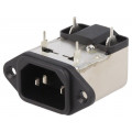 RIX0642P; Connector: AC supply; socket; male; 6A; 250VAC; IEC 60320; -25÷85°C; ROXBURGH EMC