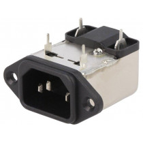 RIX0642P; Connector: AC supply; socket; male; 6A; 250VAC; IEC 60320; -25÷85°C; ROXBURGH EMC
