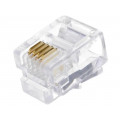 ; Plug; RJ11; PIN: 4; Layout: 6p4c; IDC,crimped; for cable; NINIGI