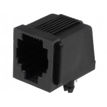 RJ12G-PCB; Socket; RJ12; PIN: 6; gold-plated; Layout: 6p6c; THT; angled 90°; NINIGI