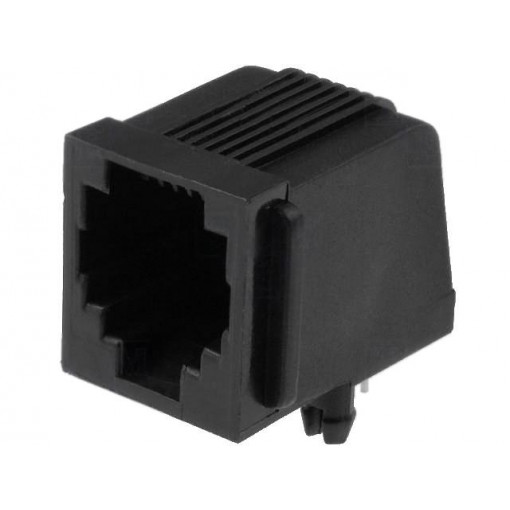 RJ12G-PCB; Socket; RJ12; PIN: 6; gold-plated; Layout: 6p6c; THT; angled 90°; NINIGI