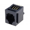 RJ12GP; Socket; RJ12; PIN: 6; with panel stop blockade; gold-plated; THT; NINIGI