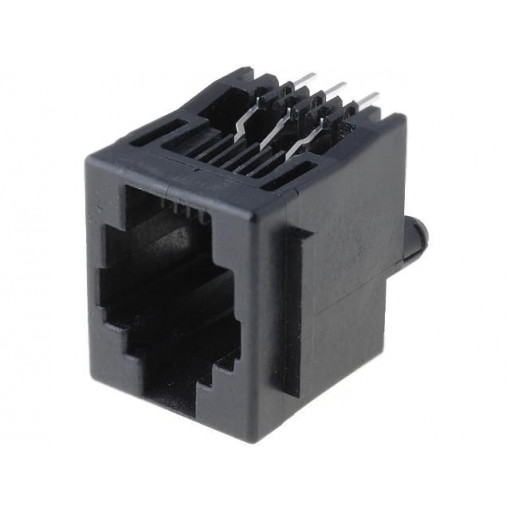 5520258-3; Socket; RJ12; PIN: 6; with panel stop blockade; Layout: 6p6c; THT; TE Connectivity
