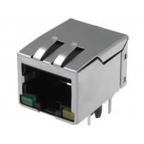 LMJ1998824110DL1T39J; Socket; RJ45; PIN: 8; shielded,with LED; Layout: 8p8c; THT; AMPHENOL