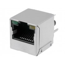 LMJ2138814S0L1T1C; Socket; RJ45; PIN: 8; shielded,with LED; Layout: 8p8c; THT; straight; AMPHENOL