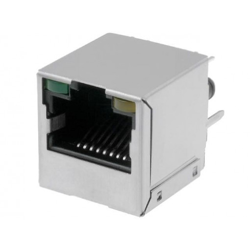 LMJ2138814S0L1T1C; Socket; RJ45; PIN: 8; shielded,with LED; Layout: 8p8c; THT; straight; AMPHENOL