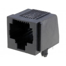 5520251-4; Socket; RJ45; PIN: 8; with panel stop blockade; Layout: 8p8c; THT; TE Connectivity