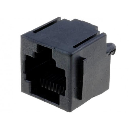 5520259-4; Socket; RJ45; PIN: 8; with panel stop blockade; Layout: 8p8c; THT; TE Connectivity