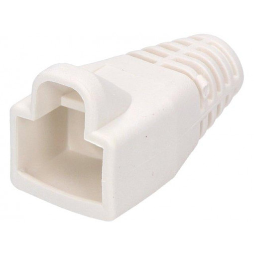 6510-0100-08; RJ45 plug boot; 6mm; Colour: white; ENCITECH