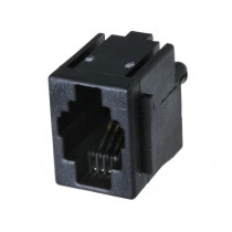 5520257-2; Socket; RJ9; PIN: 4; with panel stop blockade; Layout: 4p4c; THT; TE Connectivity