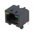 RJHSE5081; Socket; RJ45; PIN: 8; Cat: 5; with LED,unshielded; Layout: 8p8c; THT; AMPHENOL