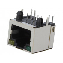 RJJS-88-1401-EJH-136; Socket; RJ45; PIN: 8; Cat: 5; shielded; Layout: 8p8c; THT; angled; ENCITECH