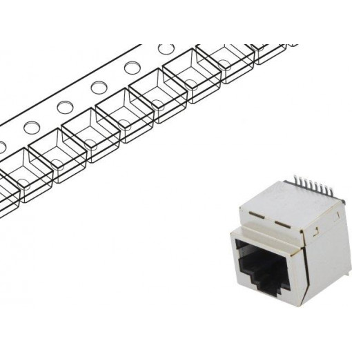 RJJS-88-143-E1V-039; Socket; RJ45; PIN: 8; Cat: 5; shielded; Layout: 8p8c; SMT; vertical; ENCITECH