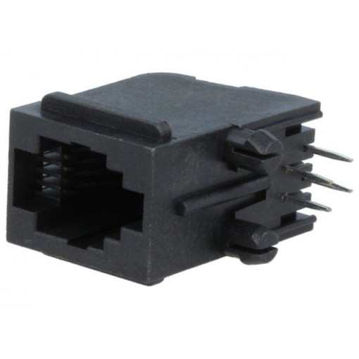RJJU-44-143-E7V-011; Socket; RJ9; PIN: 4; Cat: 5; Layout: 4p4c; THT; angled; ENCITECH