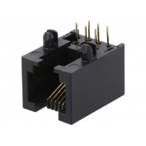 RJJU-66-125-E3H-011; Socket; RJ12; PIN: 6; Cat: 5; Layout: 6p6c; THT; angled; ENCITECH