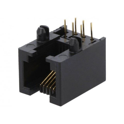 RJJU-66-125-E3H-011; Socket; RJ12; PIN: 6; Cat: 5; Layout: 6p6c; THT; angled; ENCITECH