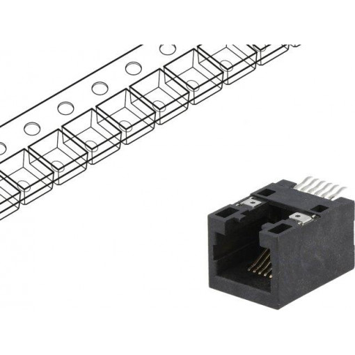 RJJU-66-141-E3H-014; Socket; RJ12; PIN: 6; Cat: 5; Layout: 6p6c; SMT; horizontal; ENCITECH