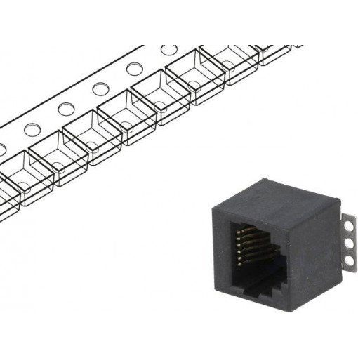 RJJU-66-143-E1V-014; Socket; RJ12; PIN: 6; Cat: 5; Layout: 6p6c; SMT; vertical; ENCITECH
