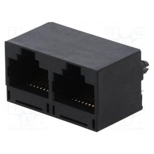 RJJU-88-242-E1V-004; Socket; RJ45; PIN: 8; Cat: 5; Layout: 8p8c; THT; angled; ENCITECH