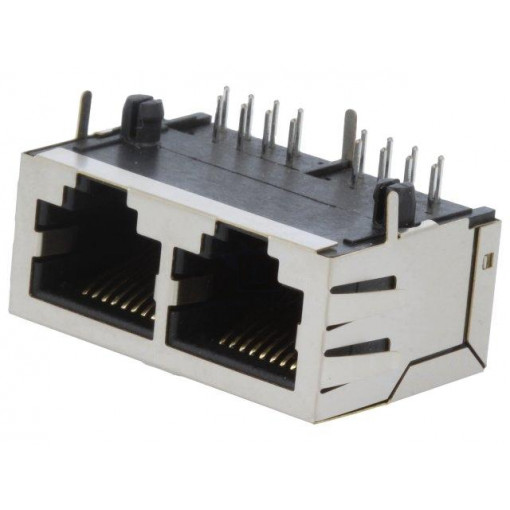 RJJU-88-242-E9H-002; Socket; RJ45; PIN: 8; Cat: 5; Layout: 8p8c; THT; angled; ENCITECH