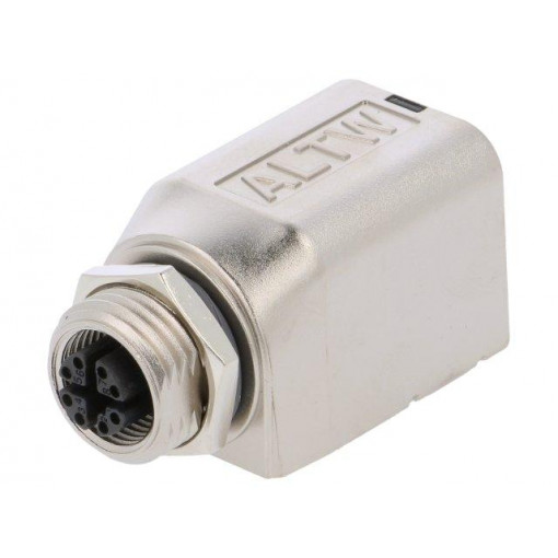 RJS-12X08FF-LS7001; Adapter; RJ45 socket,M12 female; X code-ProfiNET; PIN: 8; Cat: 6a; AMPHENOL