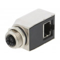 RJS-12X08FF-RS7001; Adapter; RJ45 socket,M12 female; X code-ProfiNET; PIN: 8; Cat: 6a; AMPHENOL