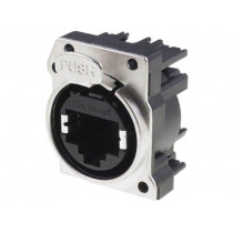 RJX8FB5HB; Socket; RJ45; XLRnet; Cat: 5e; with push button; THT; angled 90°; AMPHENOL