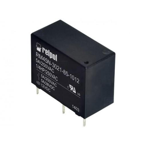 RM45N-3021-85-1012; Relay: electromagnetic; SPST-NO; Ucoil: 12VDC; 5A/250VAC; 5A/28VDC; RELPOL