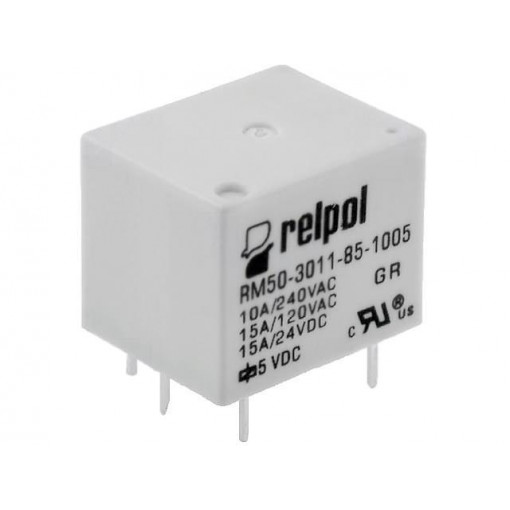 RM50-3011-85-1005; Relay: electromagnetic; SPDT; Ucoil: 5VDC; 10A/240VAC; 15A/24VDC; RELPOL