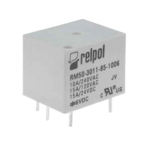 RM50-3011-85-1006; Relay: electromagnetic; SPDT; Ucoil: 6VDC; 10A; max.277VAC; 100Ω; RELPOL