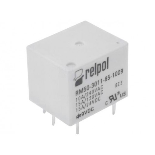 RM50-3011-85-1009; Relay: electromagnetic; SPDT; Ucoil: 9VDC; 10A; max.277VAC; 225Ω; RELPOL