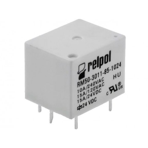 RM50-3011-85-1024; Relay: electromagnetic; SPDT; Ucoil: 24VDC; 10A/240VAC; 15A/24VDC; RELPOL