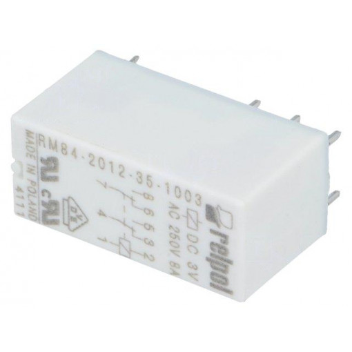 RM84-2012-35-1003; Relay: electromagnetic; DPDT; Ucoil: 3VDC; 8A/250VAC; 8A/24VDC; 8A; RELPOL