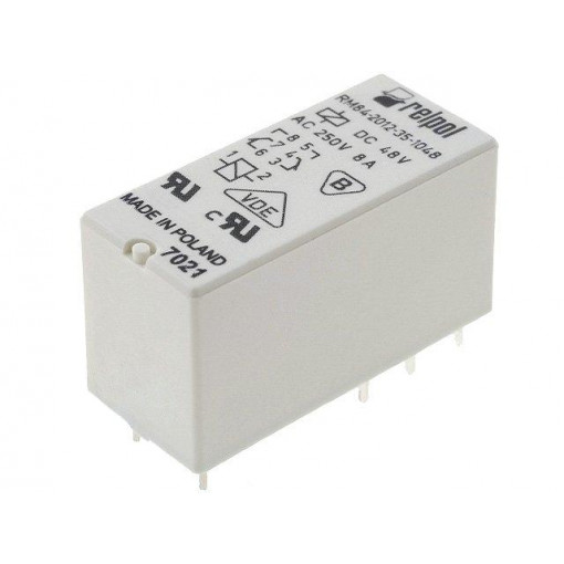 RM84-2012-35-1048; Relay: electromagnetic; DPDT; Ucoil: 48VDC; 8A/250VAC; 8A/24VDC; 8A; RELPOL