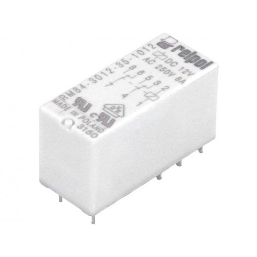 RM84-3012-35-1012; Relay: electromagnetic; DPDT; Ucoil: 12VDC; 8A/250VAC; 8A/24VDC; 8A; RELPOL
