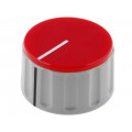 RN-110C-R6.1; Knob; with pointer; ABS; Øshaft: 6mm; Ø36.5x20.5mm; grey; red; SCI RN-110C-R6.1; Knob; with pointer; ABS; Øshaft: 6mm; Ø36.5x20.5mm; grey; red; SCI