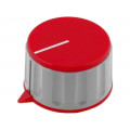 RN-110CH-R6.1; Knob; with pointer; ABS; Øshaft: 6mm; Ø36.7x21.8mm; grey; red; SCI RN-110CH-R6.1; Knob; with pointer; ABS; Øshaft: 6mm; Ø36.7x21.8mm; grey; red; SCI