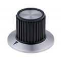 RN-112B; Knob; with flange; plastic; Øshaft: 6.35mm; Ø22.7x23mm; SCI RN-112B; Knob; with flange; plastic; Øshaft: 6.35mm; Ø22.7x23mm; SCI