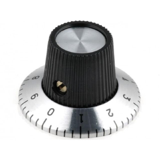 RN-113A; Knob; with flange; plastic; Øshaft: 6.35mm; Ø15x18.1mm; SCI RN-113A; Knob; with flange; plastic; Øshaft: 6.35mm; Ø15x18.1mm; SCI