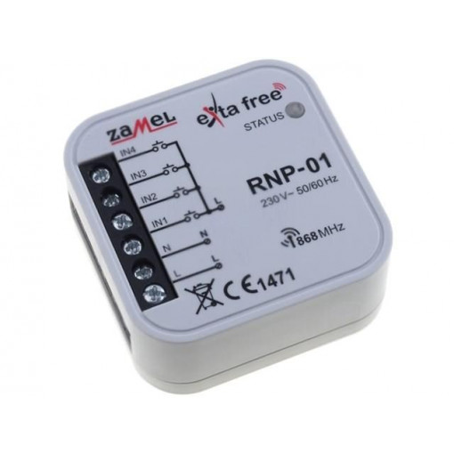 RNP-01; Wireless transmitter; EXTA FREE; IP20; 230VAC; flush mount; 31g; ZAMEL RNP-01; Wireless transmitter; EXTA FREE; IP20; 230VAC; flush mount; 31g; ZAMEL