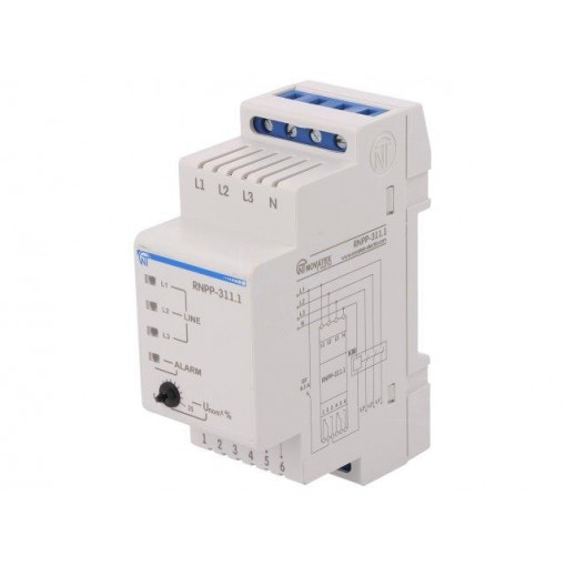 RNPP-311.1; Module: voltage monitoring relay; DIN; SPDT; OUT 1: 250VAC/5A; NOVATEK ELECTRO