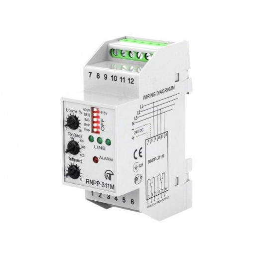 RNPP-311M; Module: voltage monitoring relay; DIN; SPDT; 0÷600s; 35x93x65mm; NOVATEK ELECTRO