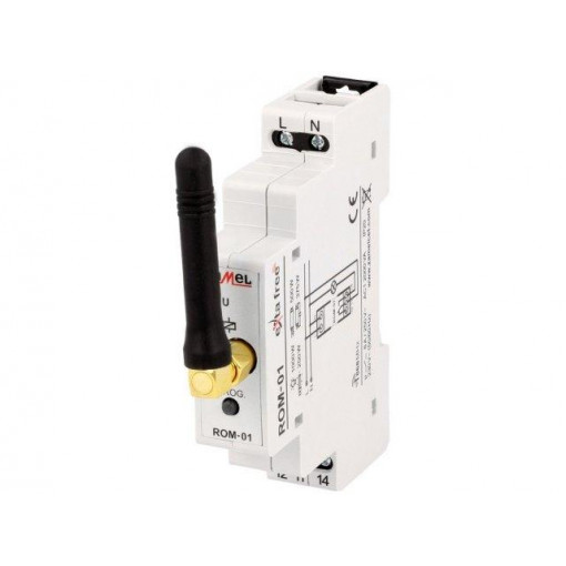 ROM-01; Receiver; EXTA FREE; 230VAC; relay NO / NC; DIN; Dim: 90x17.5x66mm; ZAMEL ROM-01; Receiver; EXTA FREE; 230VAC; relay NO / NC; DIN; Dim: 90x17.5x66mm; ZAMEL
