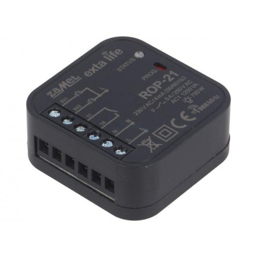 ROP-21; Receiver; EXTA LIFE; IP20; 230VAC; NO; flush mount; -10÷55°C; 290mW; ZAMEL ROP-21; Receiver; EXTA LIFE; IP20; 230VAC; NO; flush mount; -10÷55°C; 290mW; ZAMEL