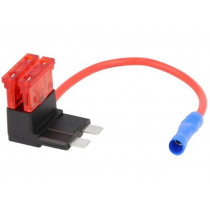 ; Splitter; automotive ATO; 10A; fuses x2; 1mm2; Colour: red; 4CARMEDIA