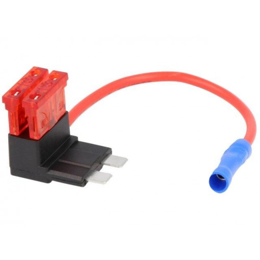 ; Splitter; automotive ATO; 10A; fuses x2; 1mm2; Colour: red; 4CARMEDIA